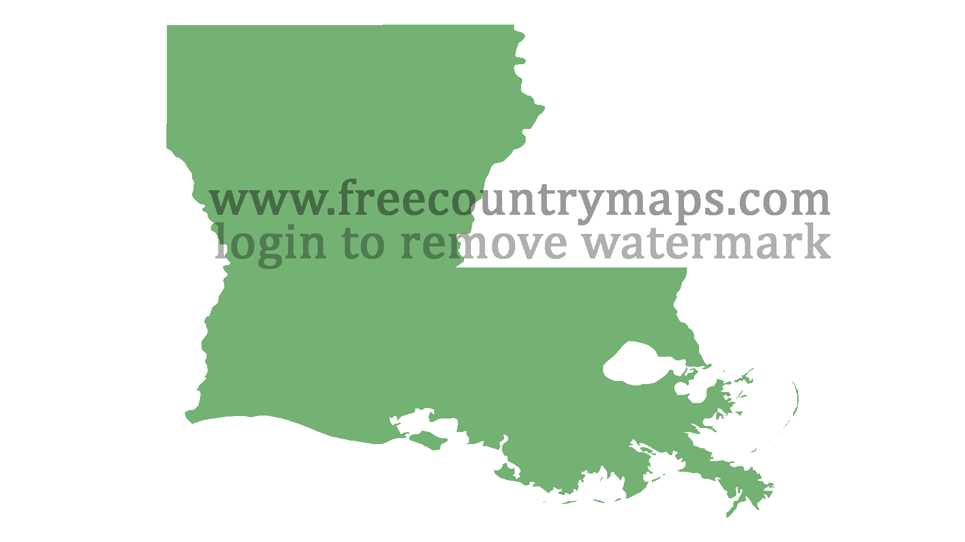Blank Map of the State of Louisiana in 1080p