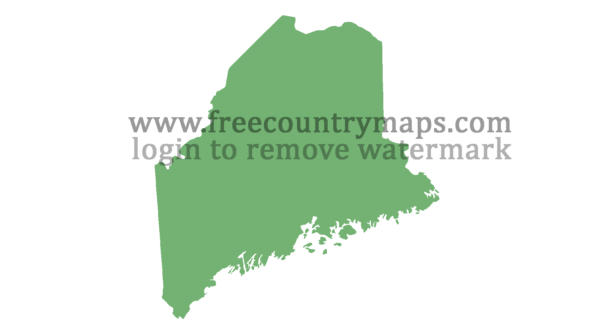 Blank Map of the State of Maine in 1080p