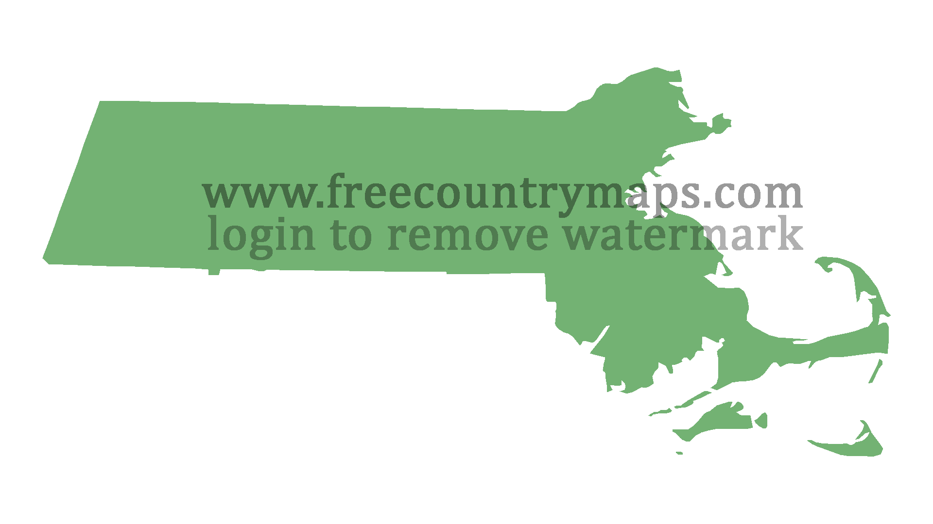 Blank Map of the State of Massachusetts in 1080p