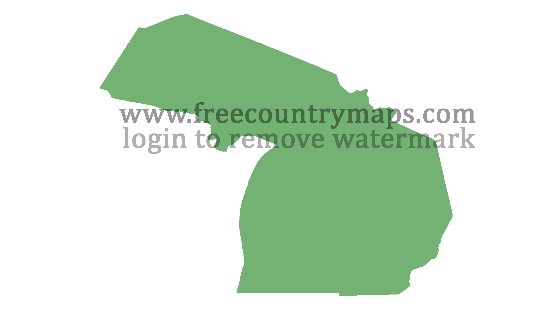 Blank Map of the State of Michigan in 1080p