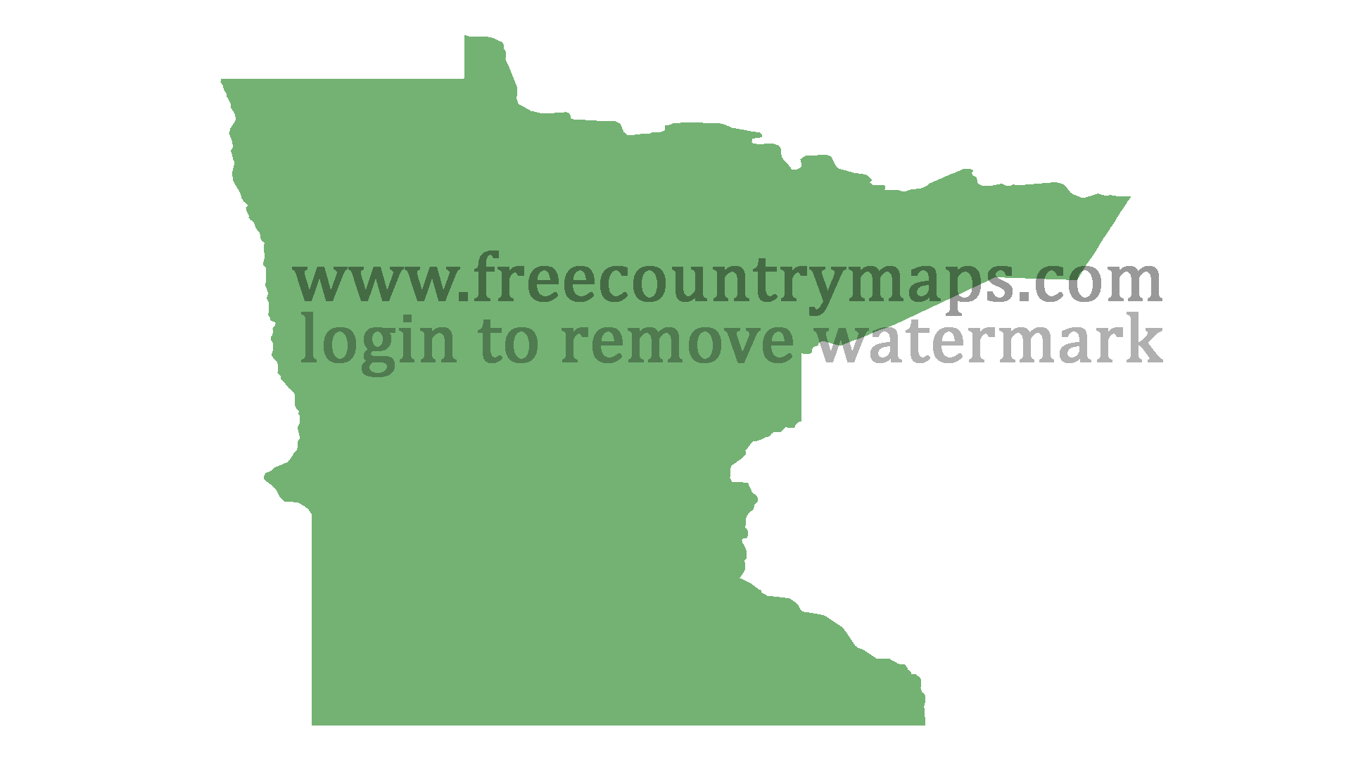 Blank Map of the State of Minnesota in 1080p