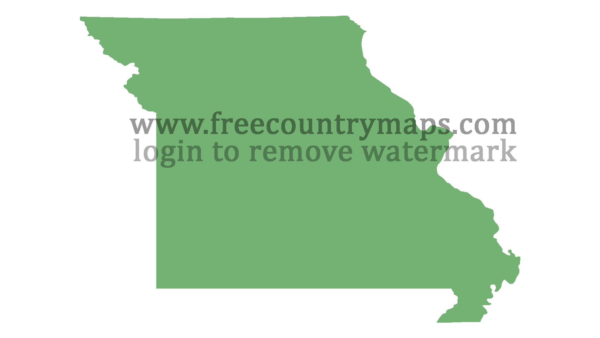 Blank Map of the State of Missouri in 1080p