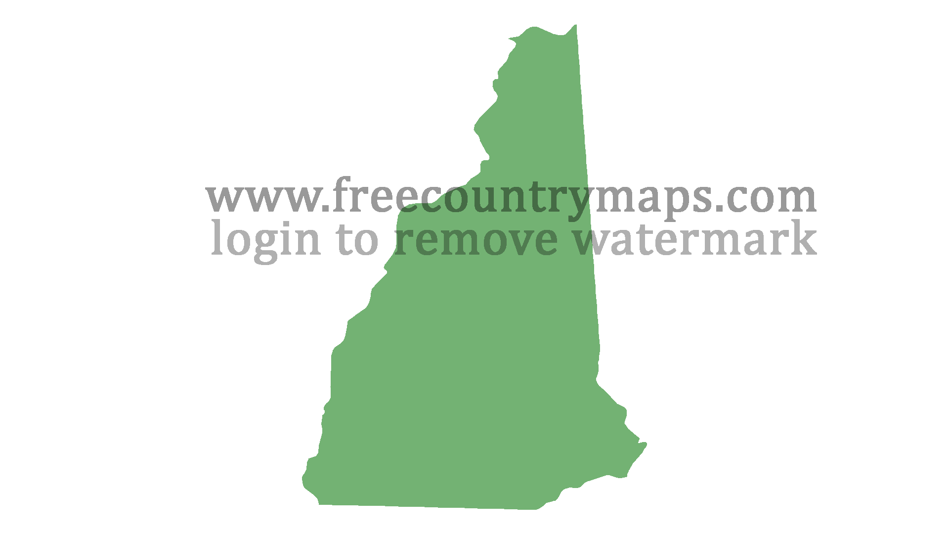 Blank Map of the State of New Hampshire in 1080p