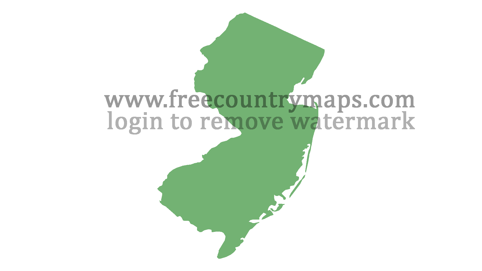 Blank Map of the State of New Jersey in 1080p