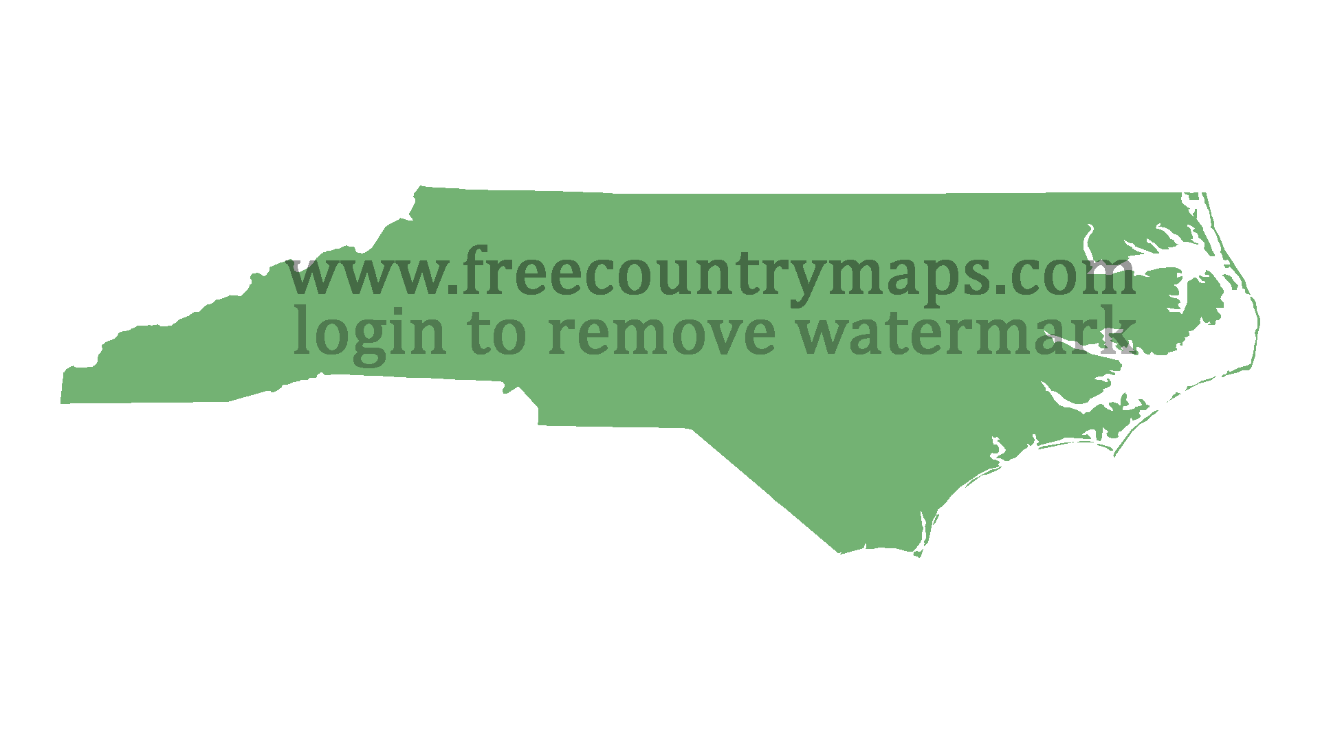Blank Map of the State of North Carolina in 1080p