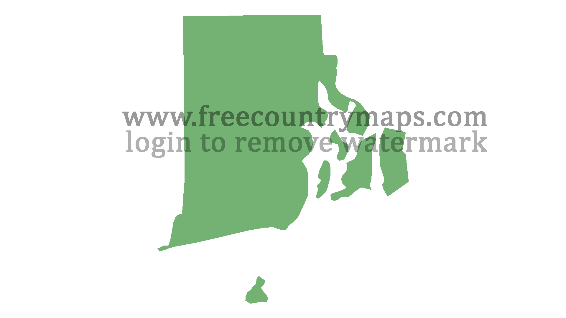 Blank Map of the State of Rhode Island in 1080p
