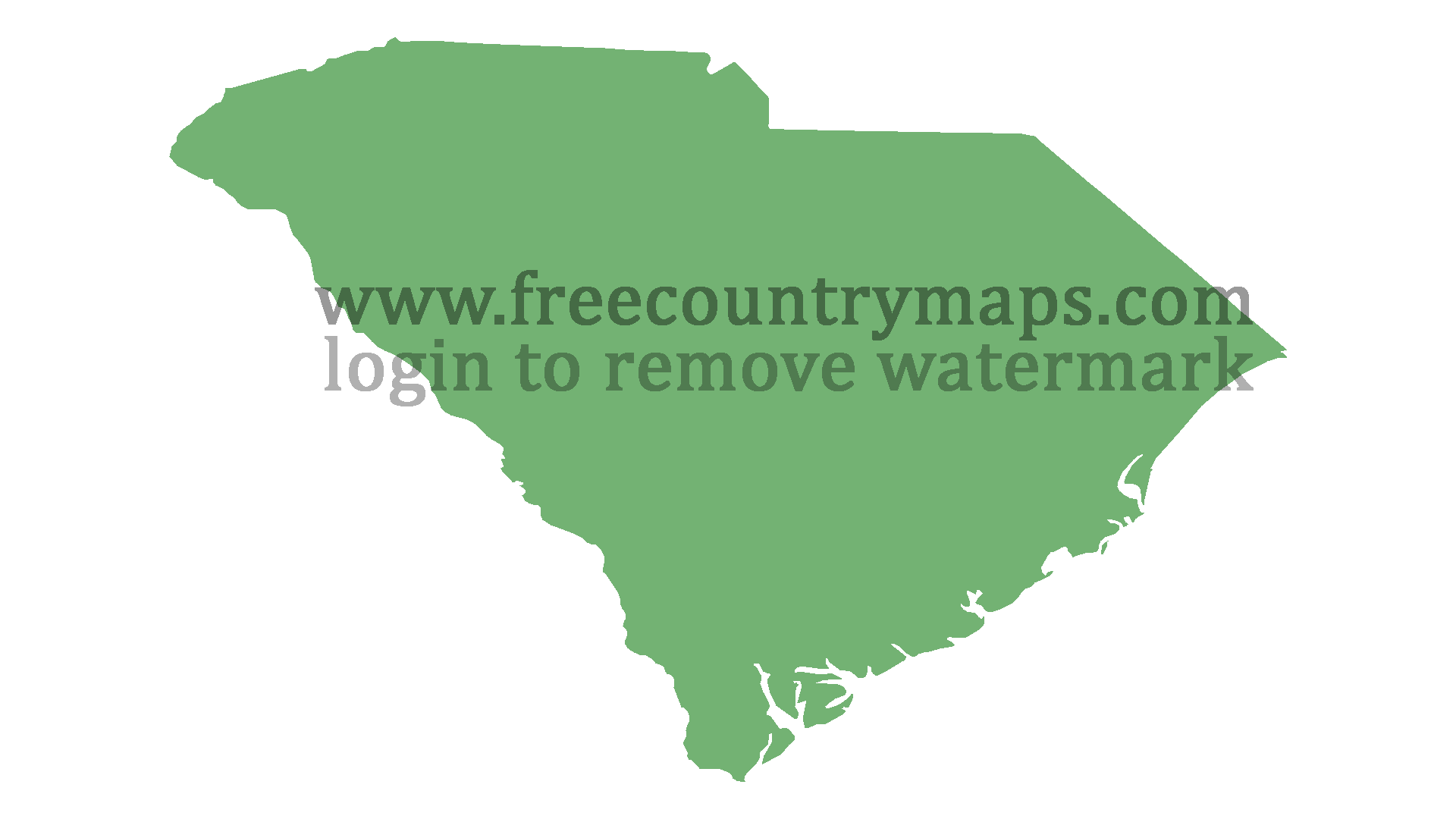 Blank Map of the State of South Carolina in 1080p