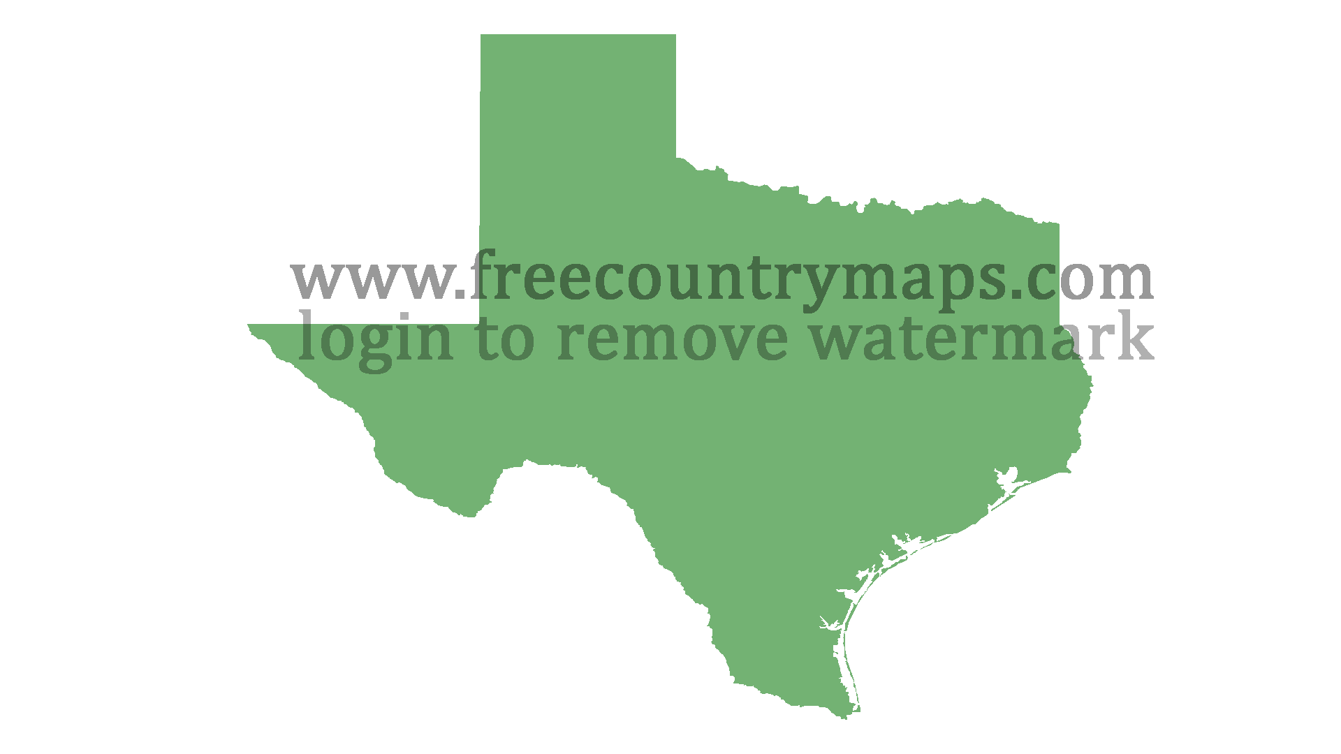 Blank Map of the State of Texas in 1080p