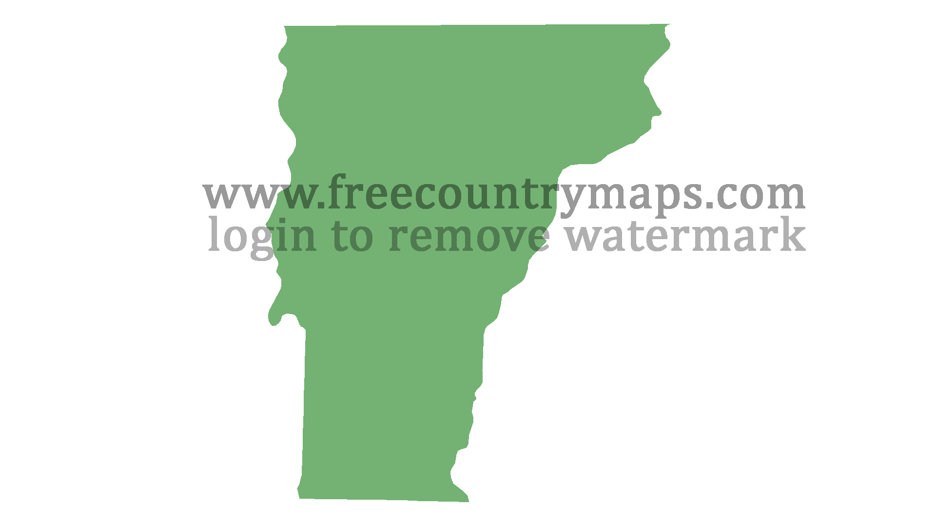 Blank Map of the State of Vermont in 1080p