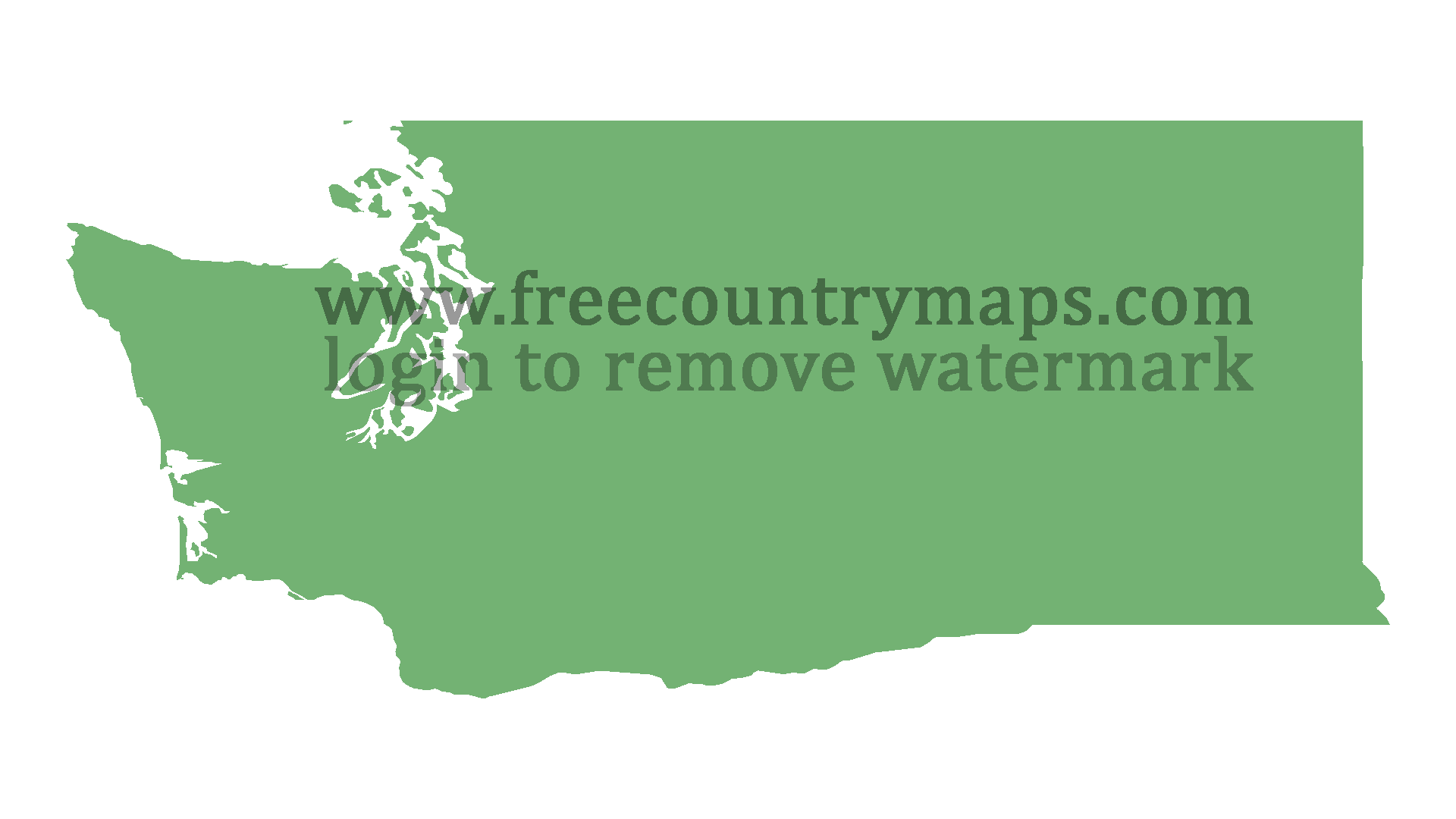 Blank Map of the State of Washington in 1080p