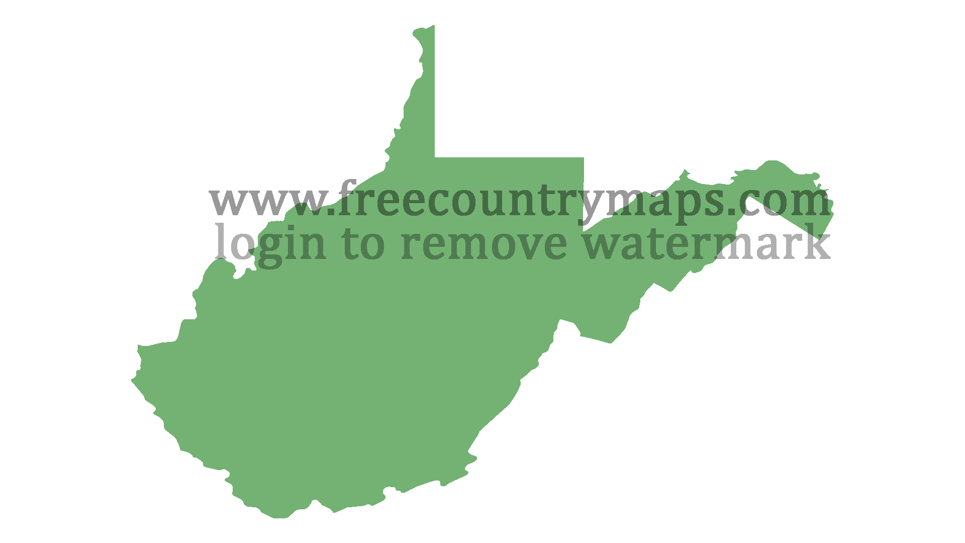 Blank Map of the State of West Virginia in 1080p