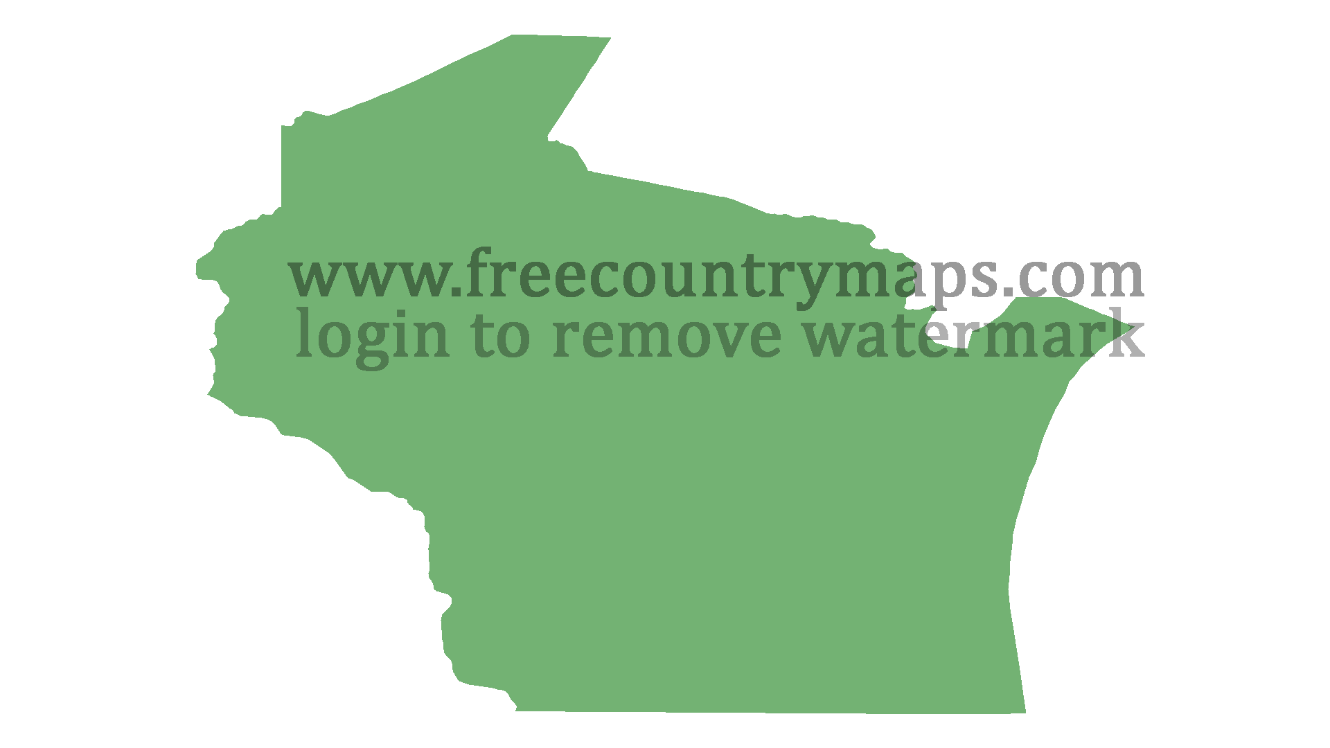 Blank Map of the State of Wisconsin in 1080p