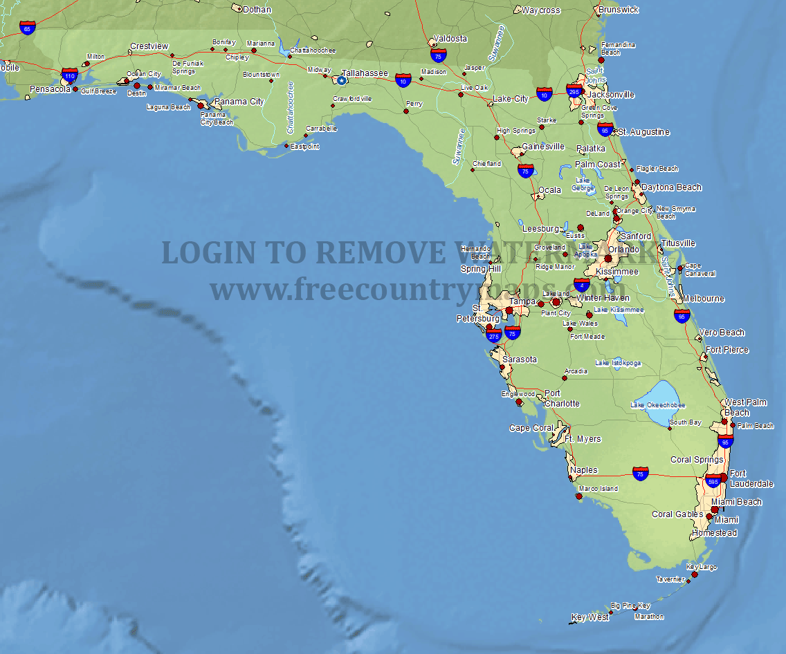 Free Road Map of Florida