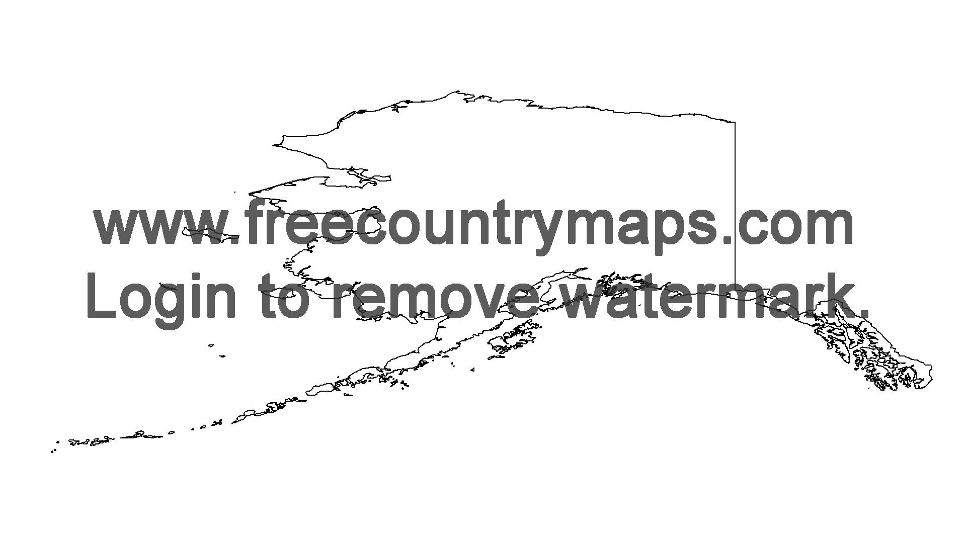 Free Outline Map of the US State of Alaska