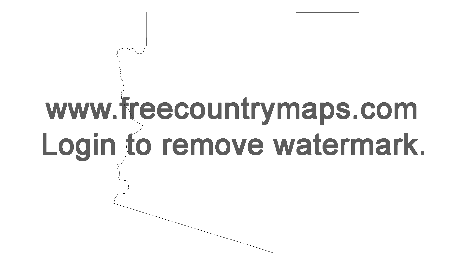 Free Outline Map of the US State of Arizona