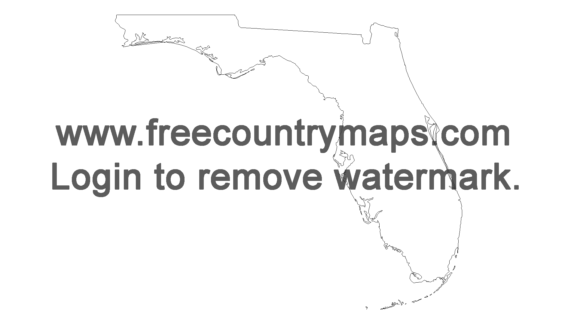 Free Outline Map of the US State of Florida