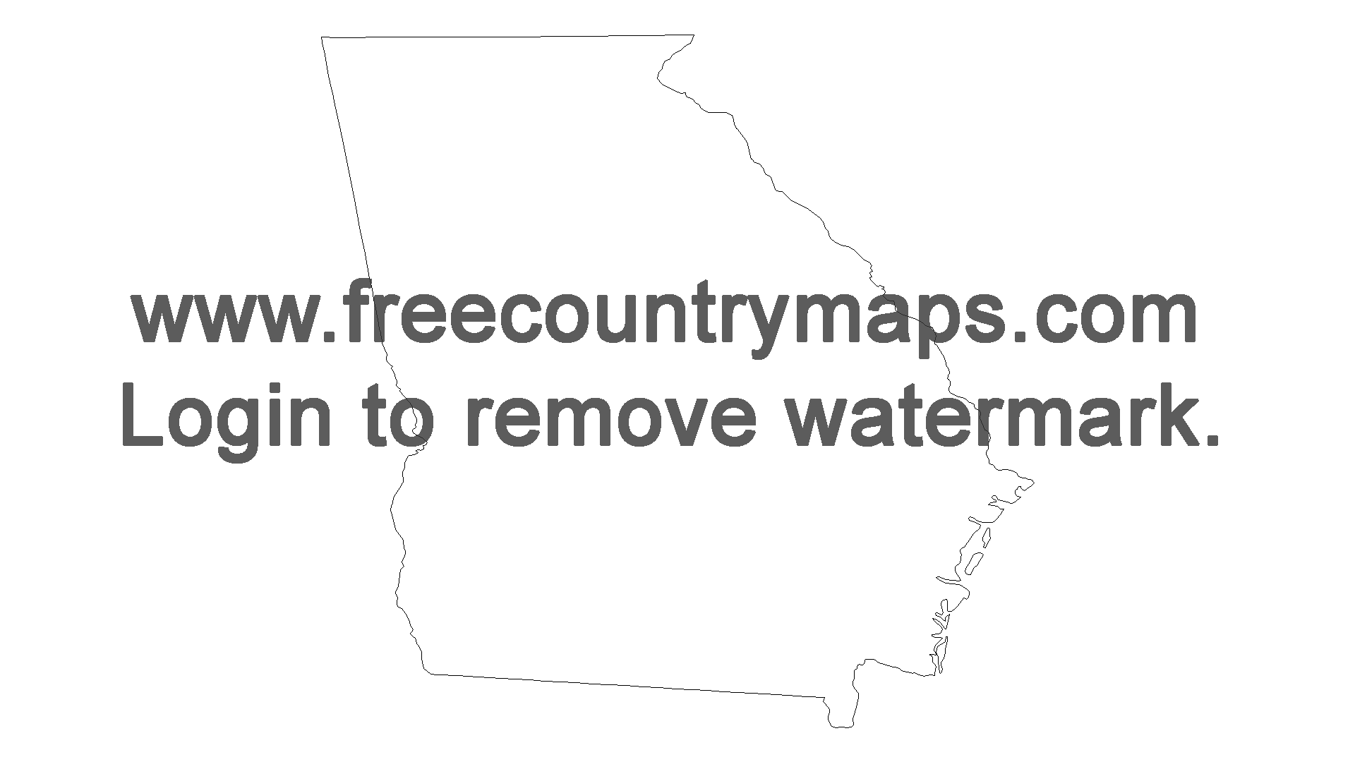 Free Outline Map of the US State of Georgia
