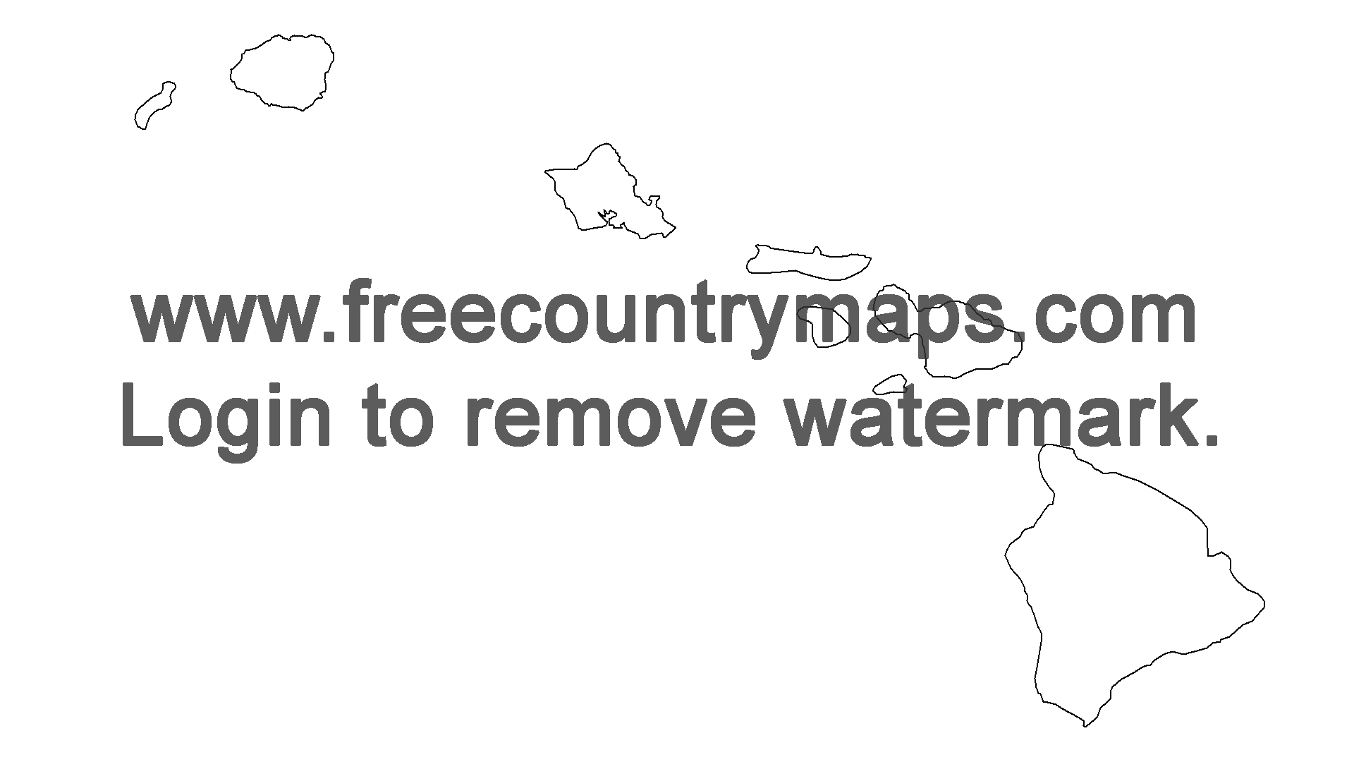 Free Outline Map of the US State of Hawaii