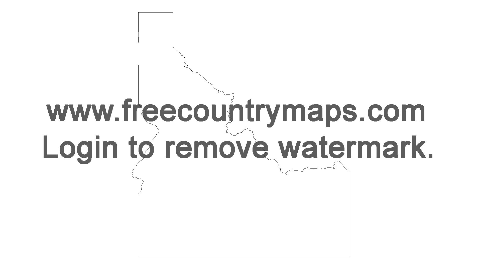 Free Outline Map of the US State of Idaho