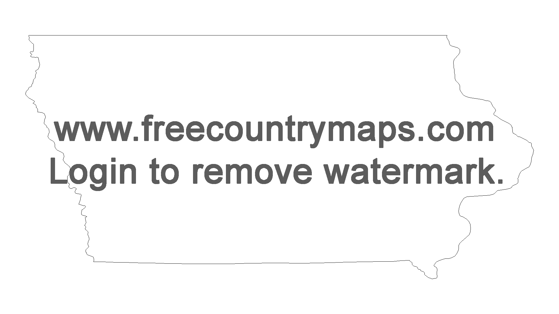 Free Outline Map of the US State of Iowa