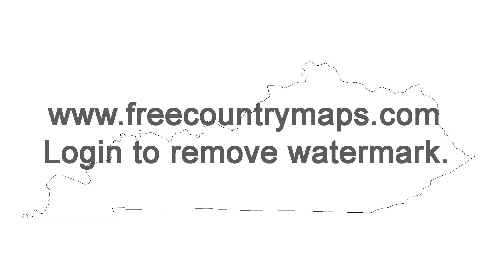 Free Outline Map of the US State of Kentucky