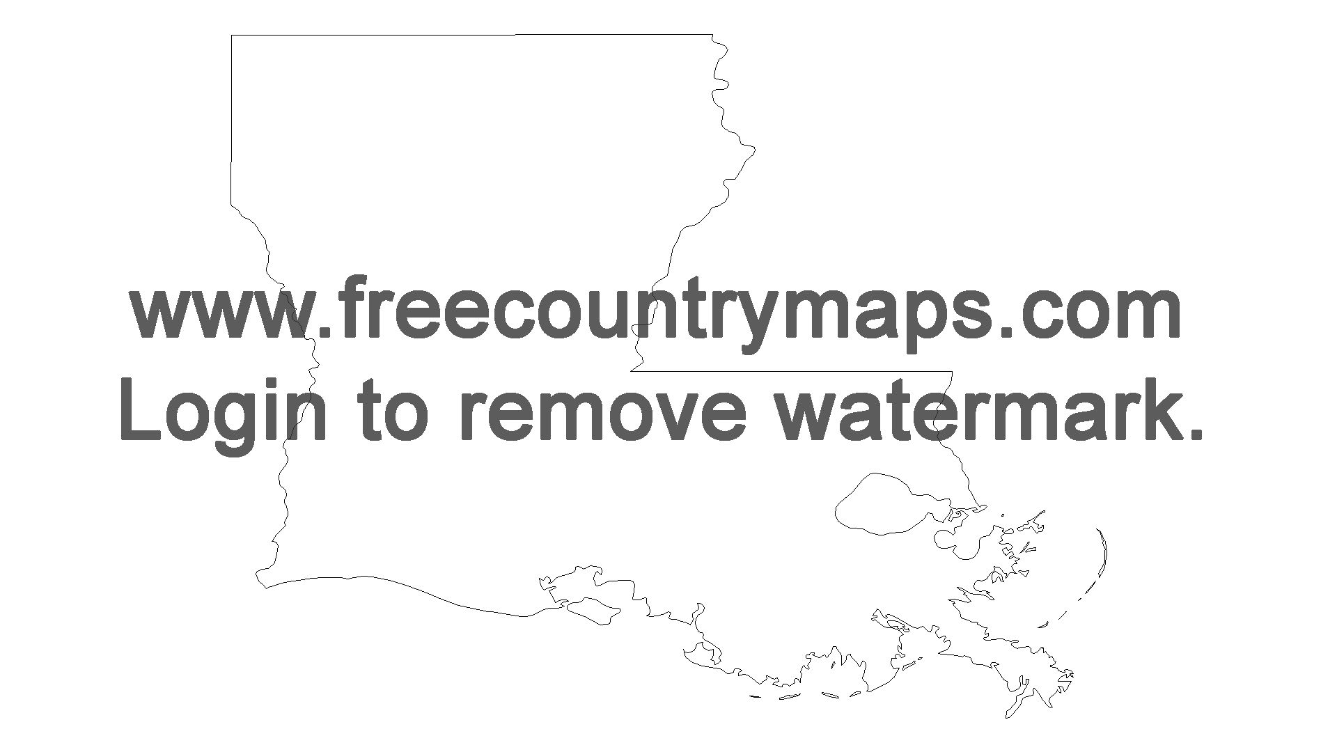 Free Outline Map of the US State of Louisiana