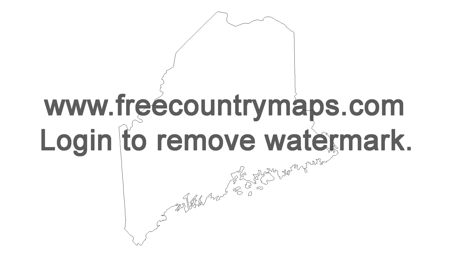 Free Outline Map of the US State of Maine
