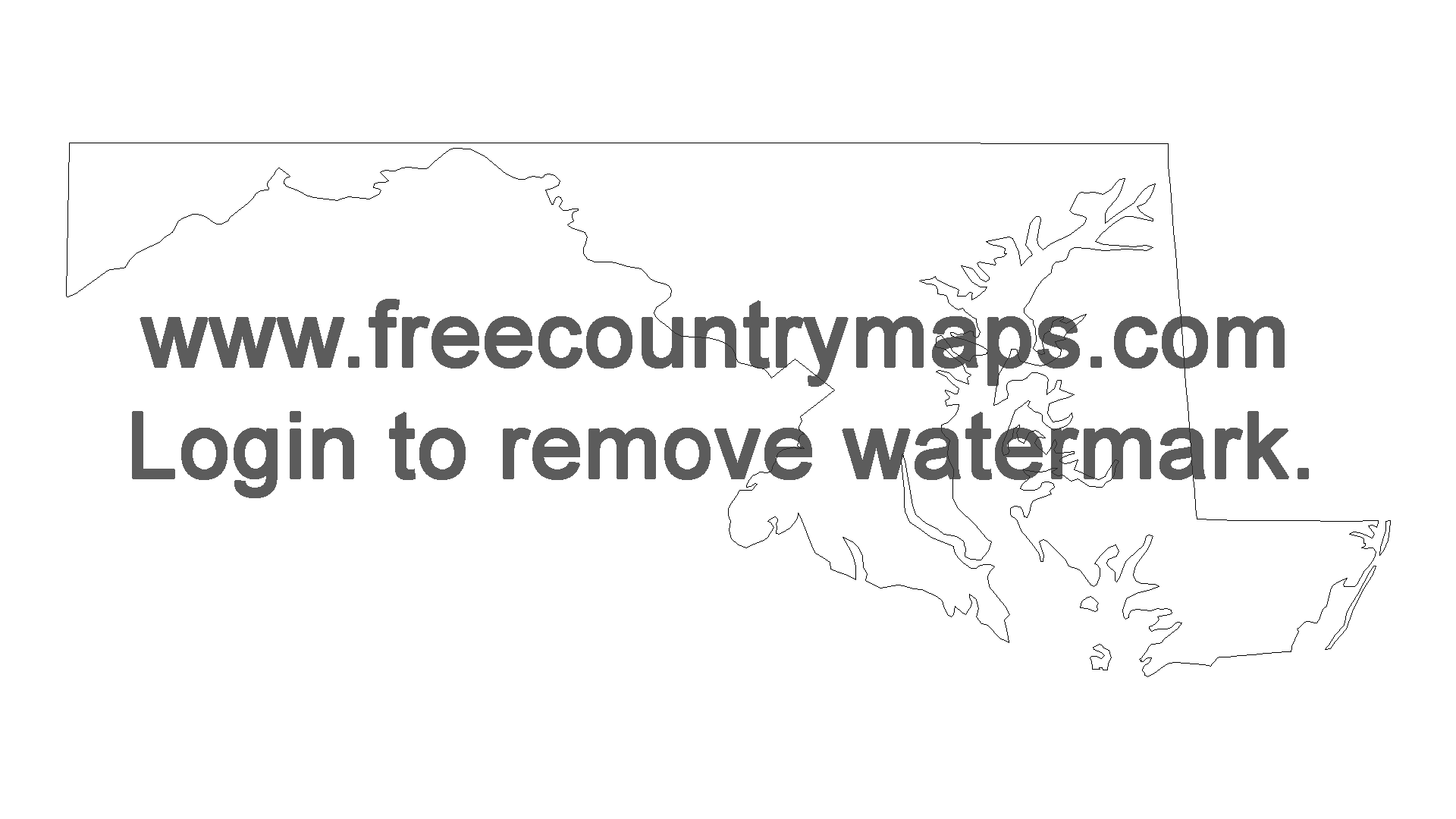 Free Outline Map of the US State of Maryland