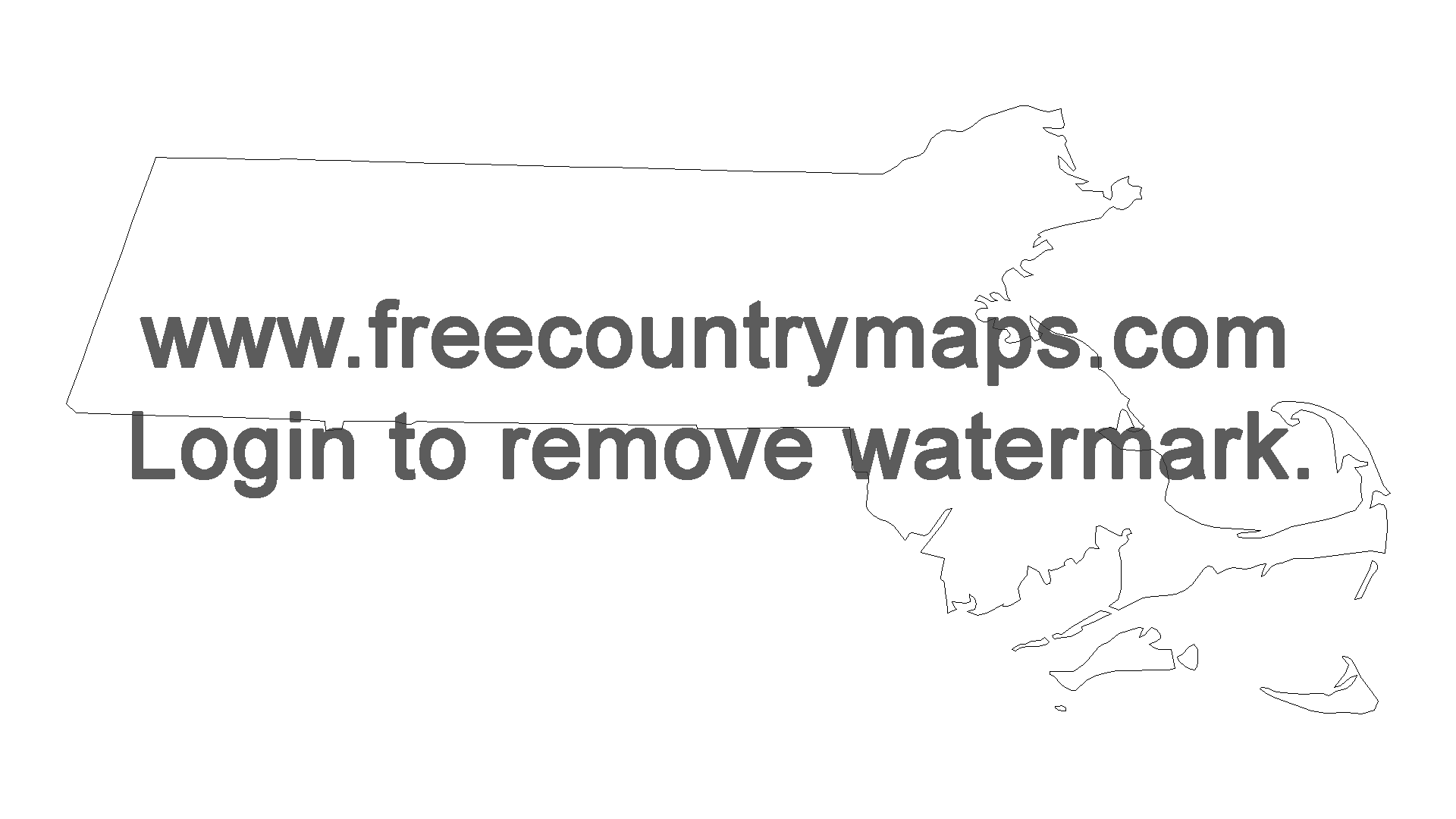 Free Outline Map of the US State of Massachusetts