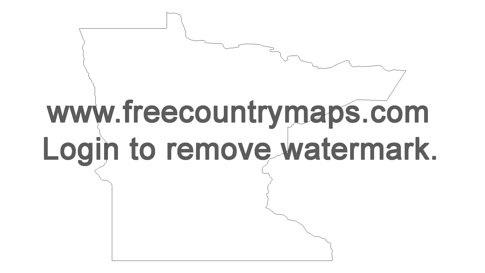 Free Outline Map of the US State of Minnesota