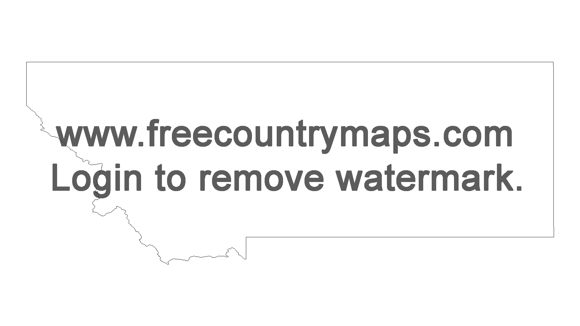 Free Outline Map of the US State of Montana