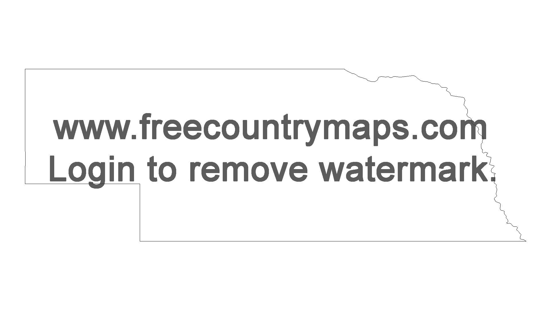 Free Outline Map of the US State of Nebraska