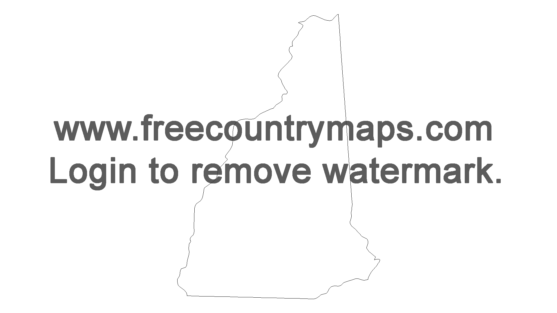 Free Outline Map of the US State of New Hampshire