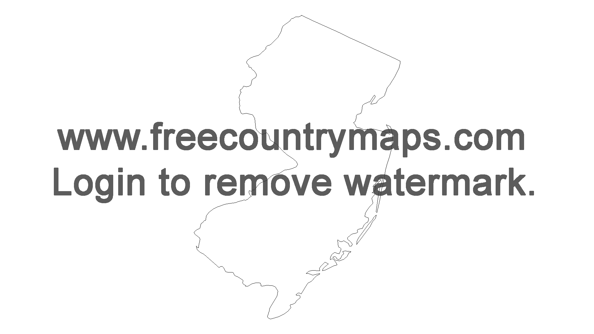 Free Outline Map of the US State of New Jersey
