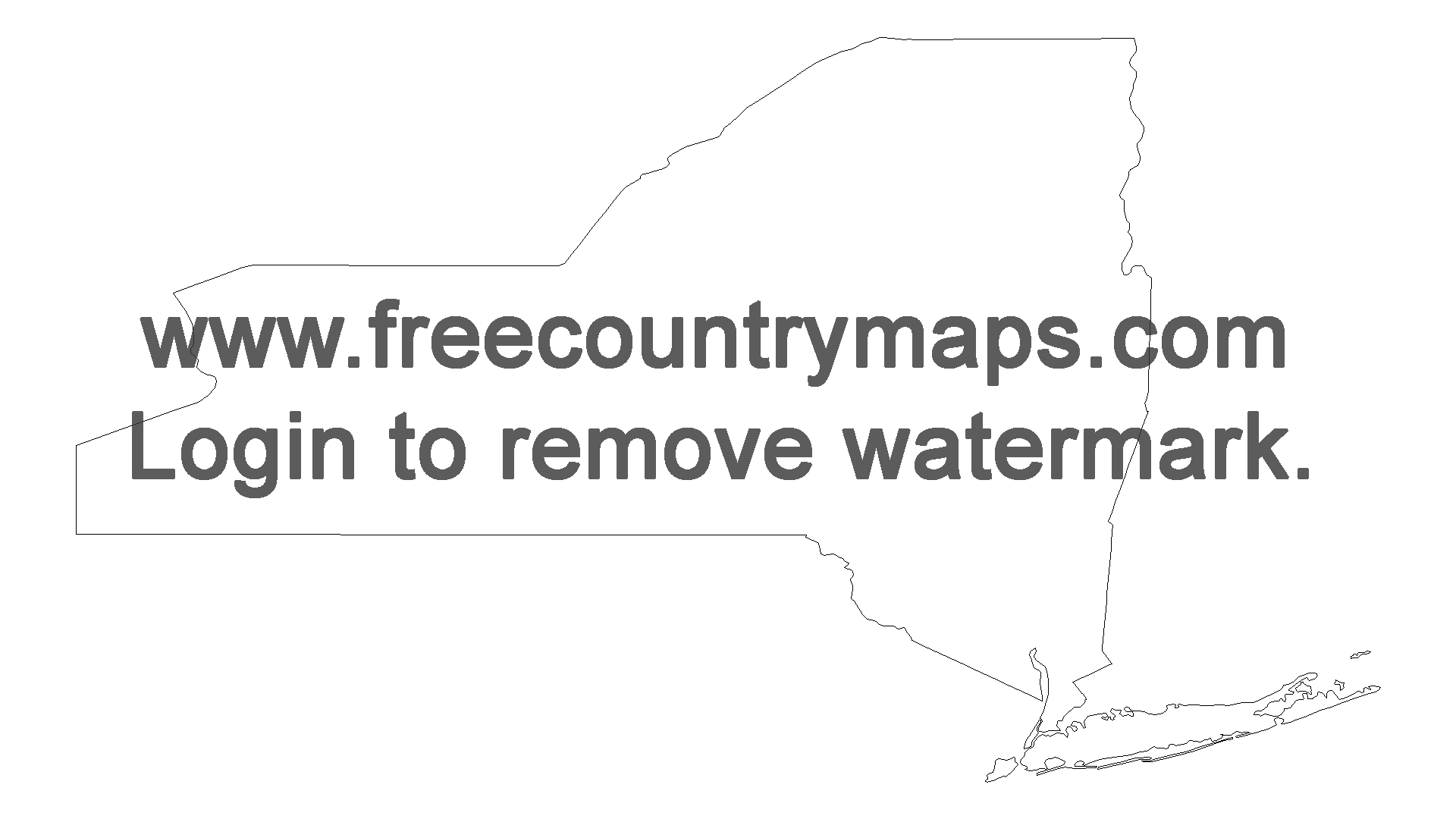 Free Outline Map of the US State of New York