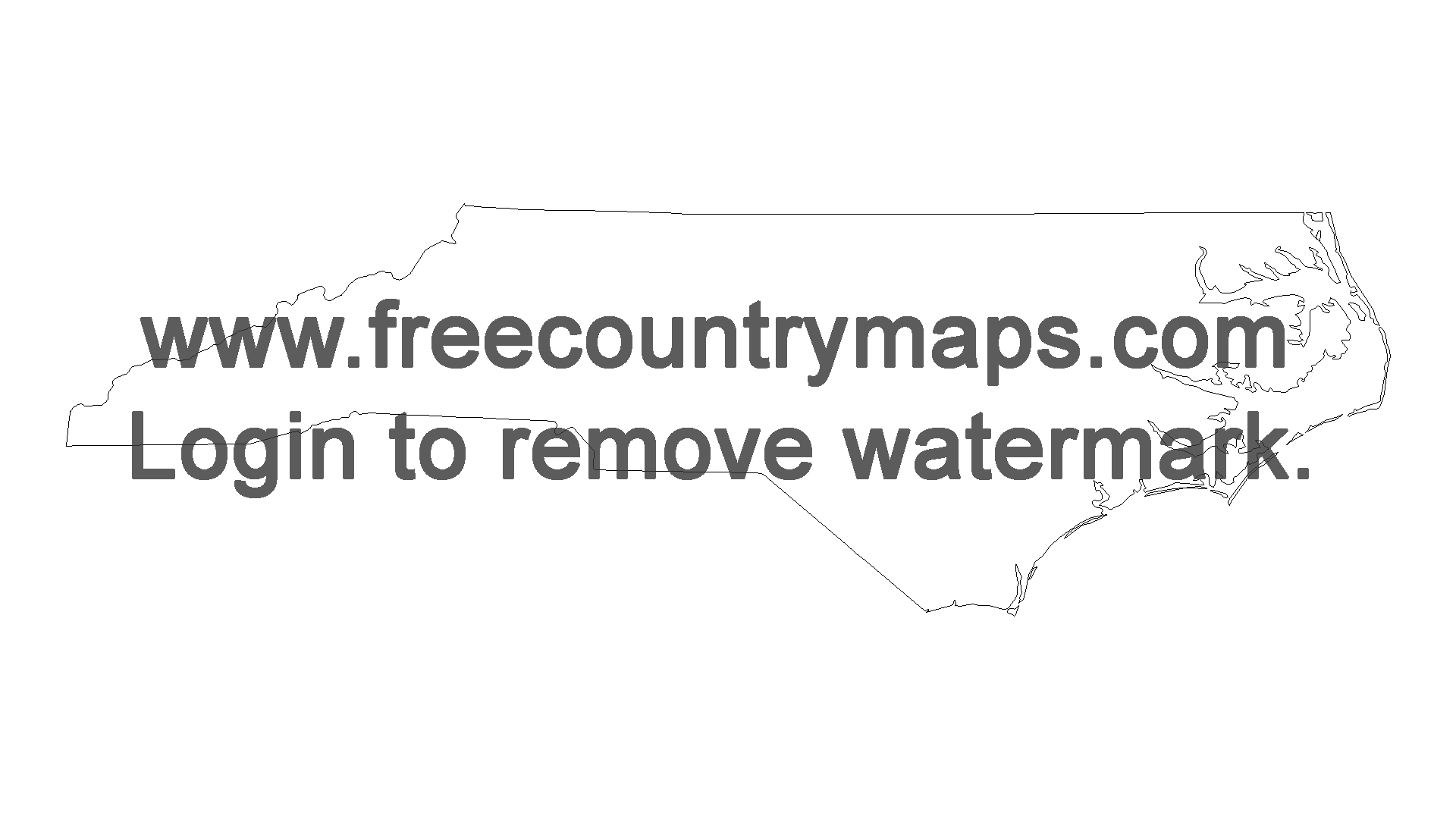 Free Outline Map of the US State of North Carolina