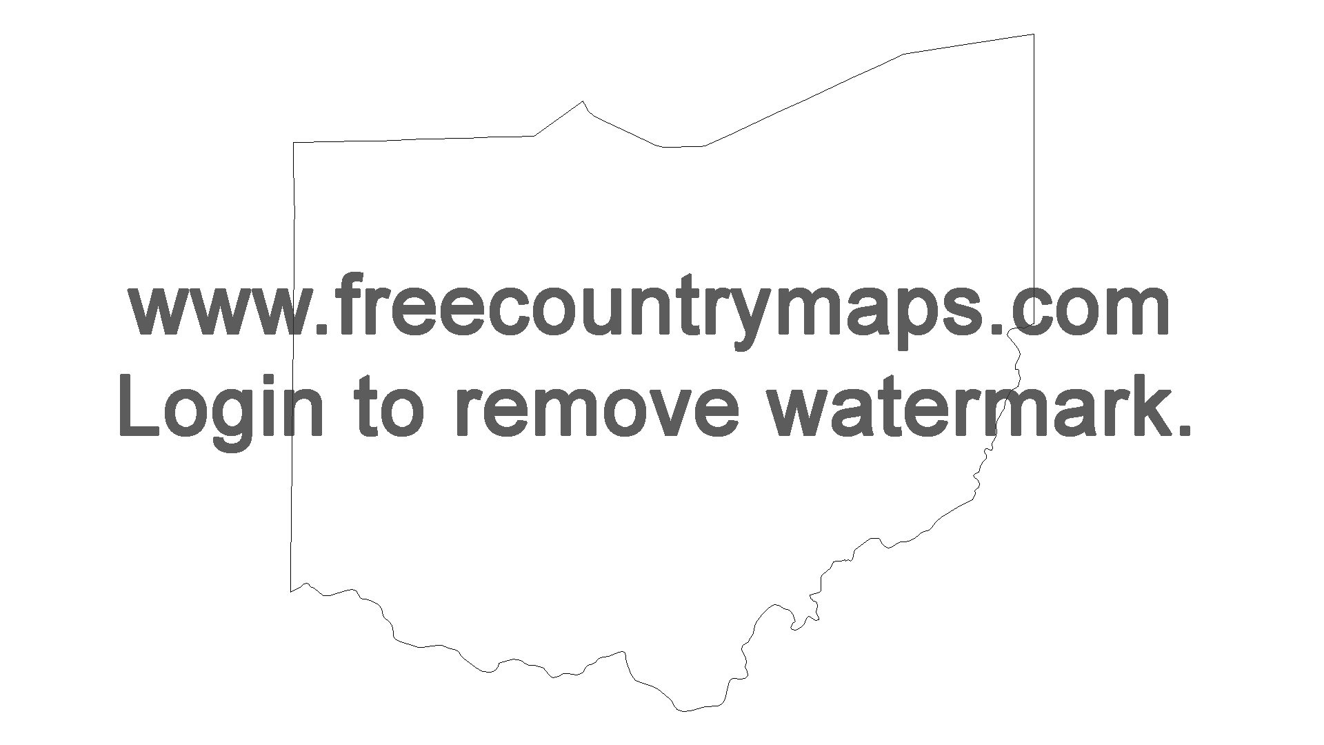 Free Outline Map of the US State of Ohio