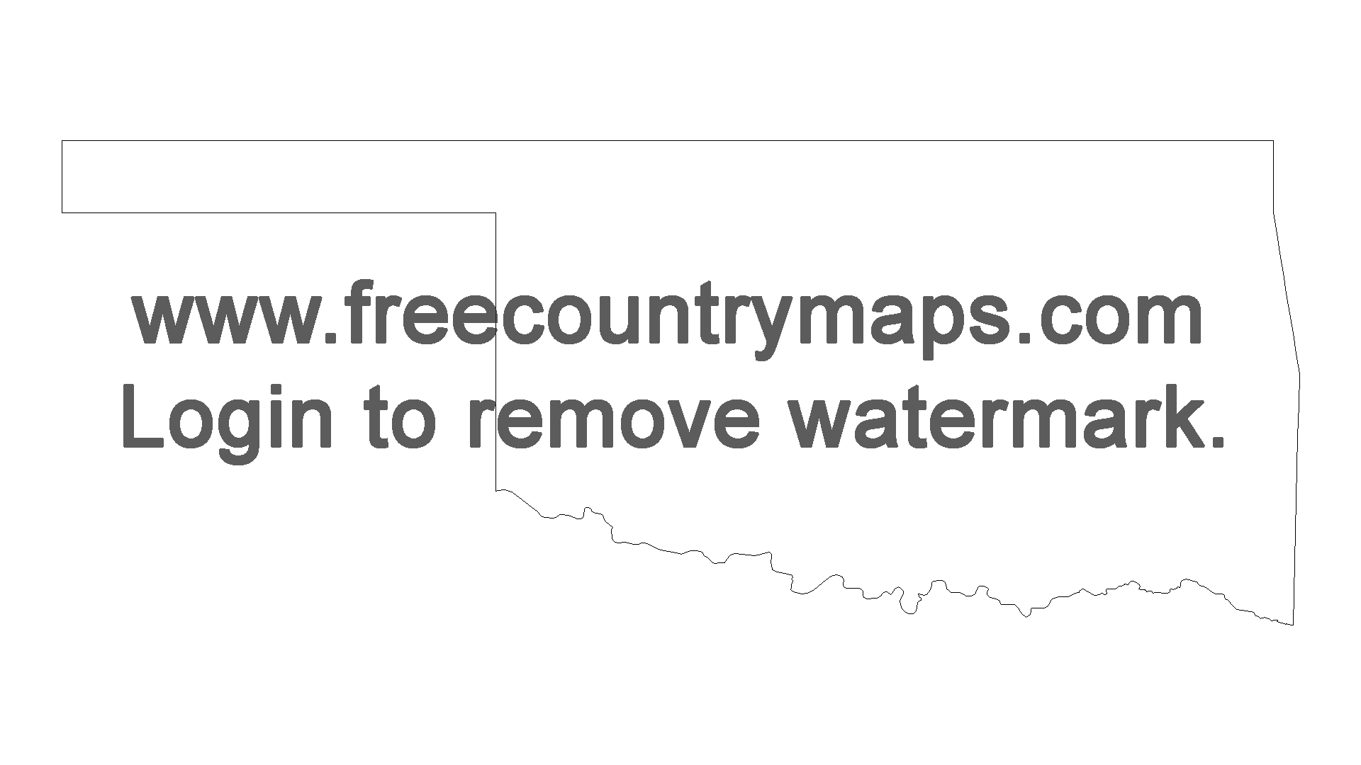 Free Outline Map of the US State of Oklahoma