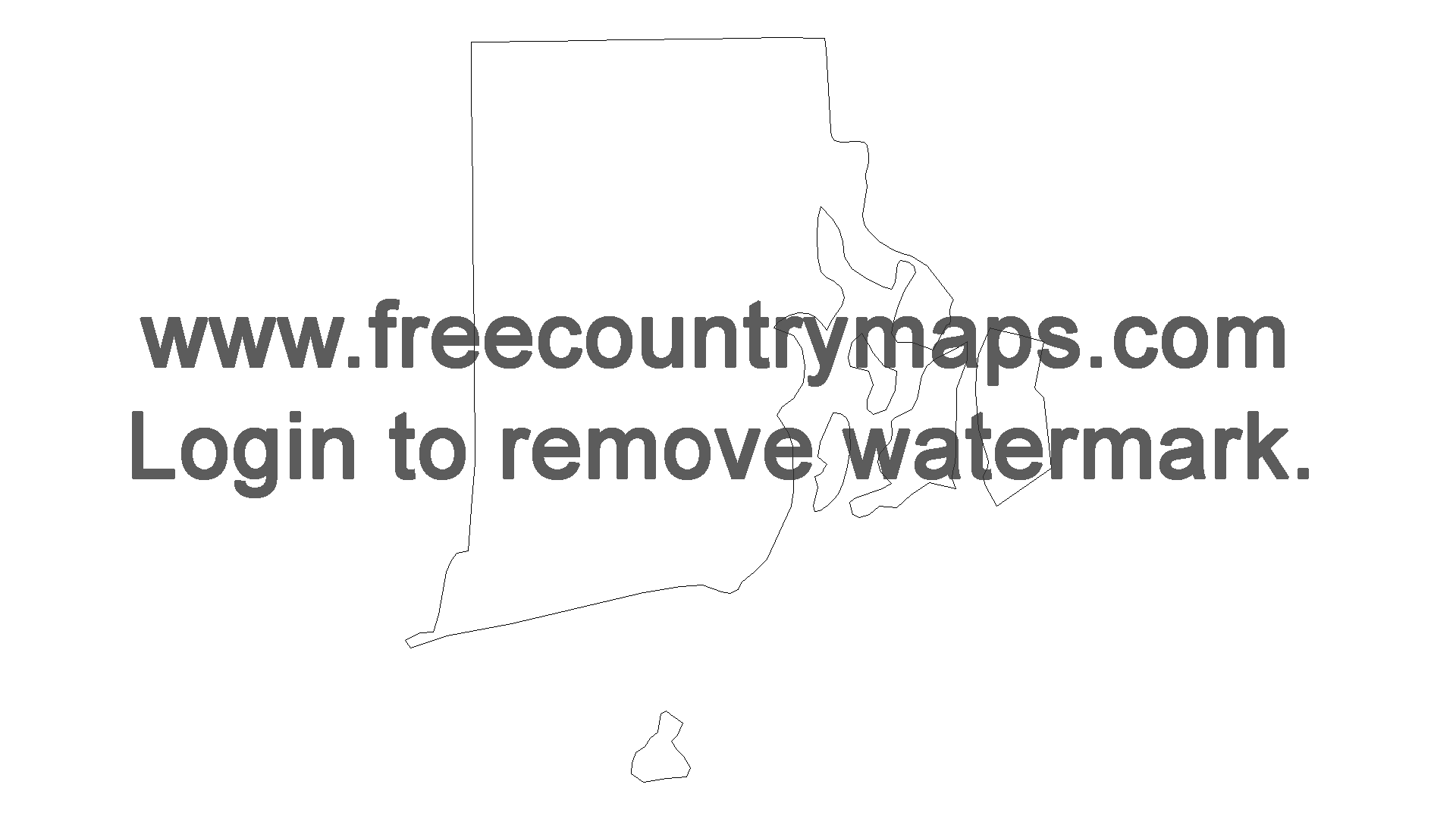 Free Outline Map of the US State of Rhode Island