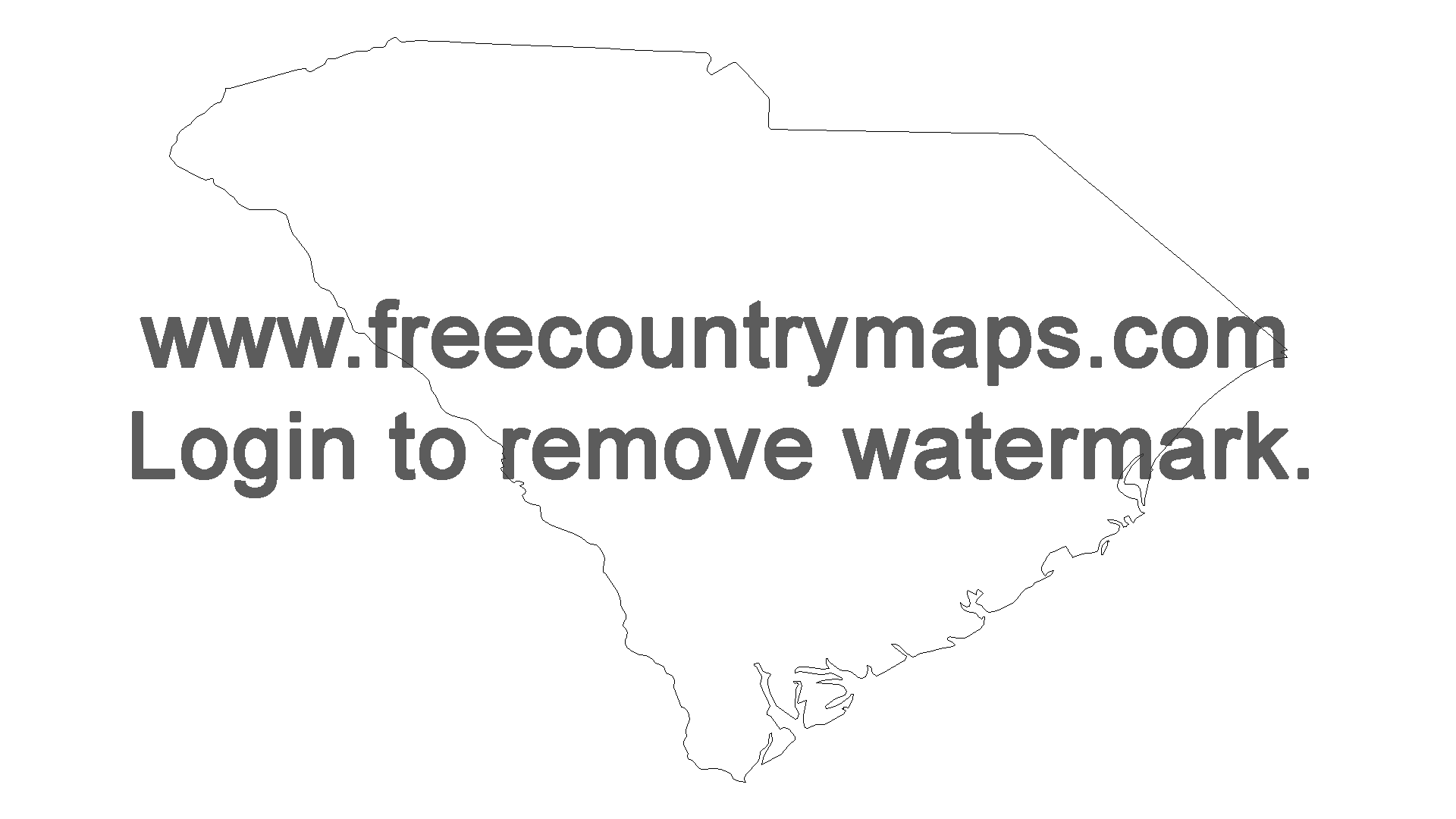 Free Outline Map of the US State of South Carolina