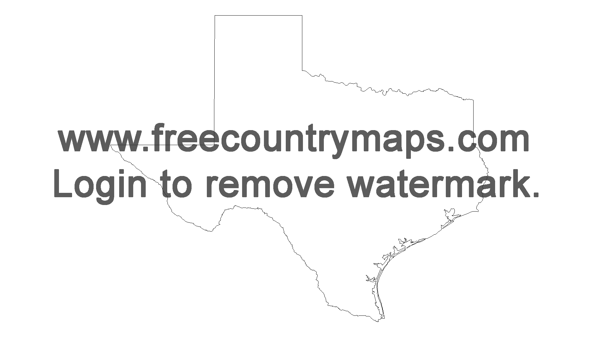 Free Outline Map of the US State of Texas