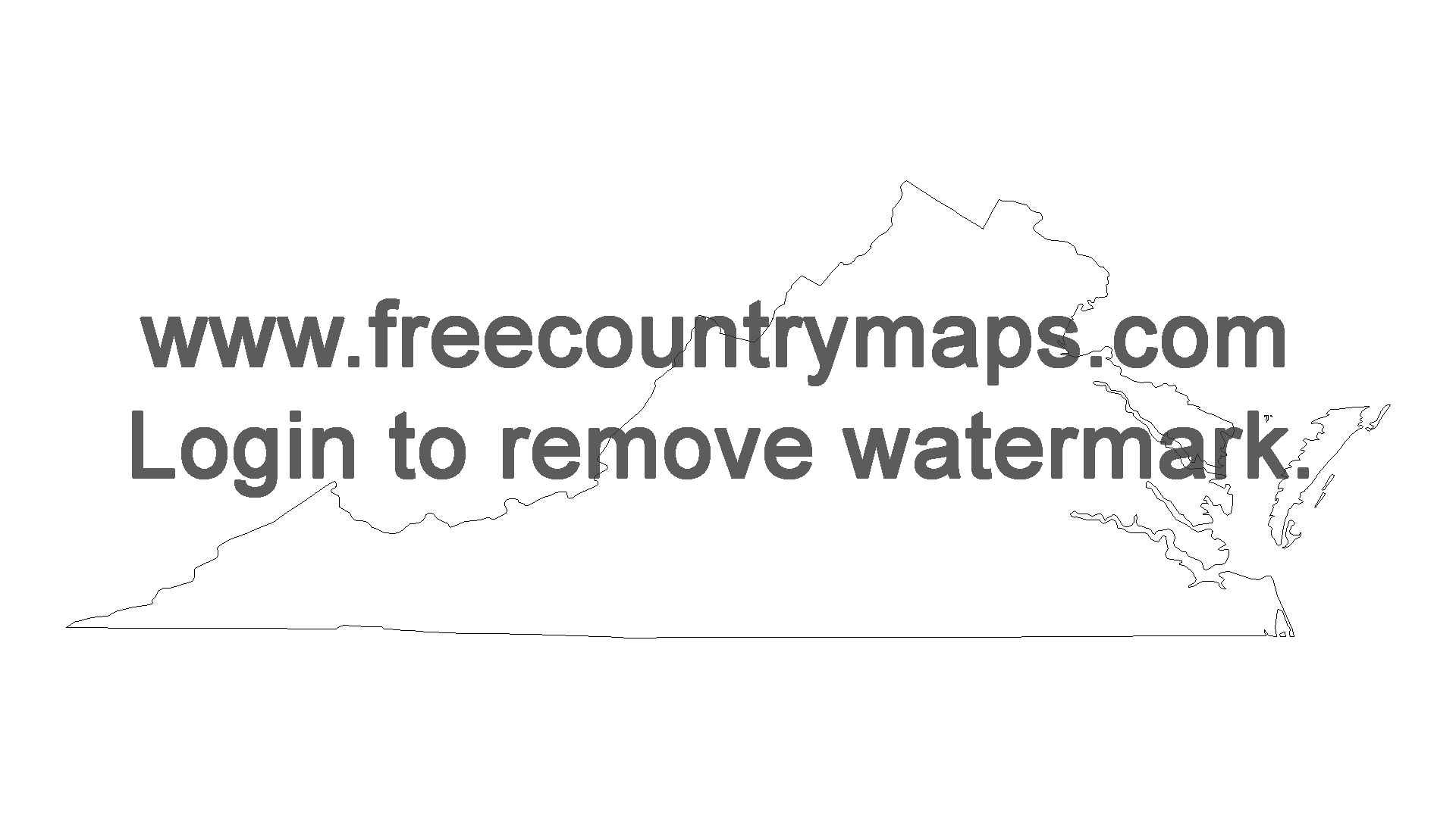 Free Outline Map of the US State of Virginia