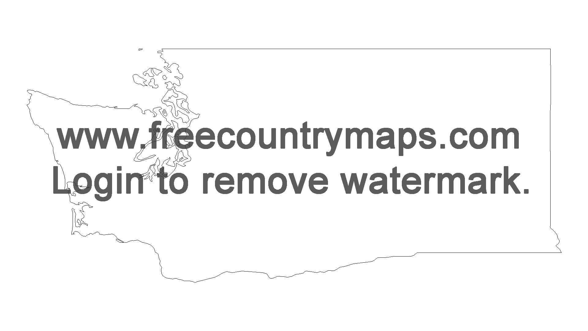 Free Outline Map of the US State of Washington