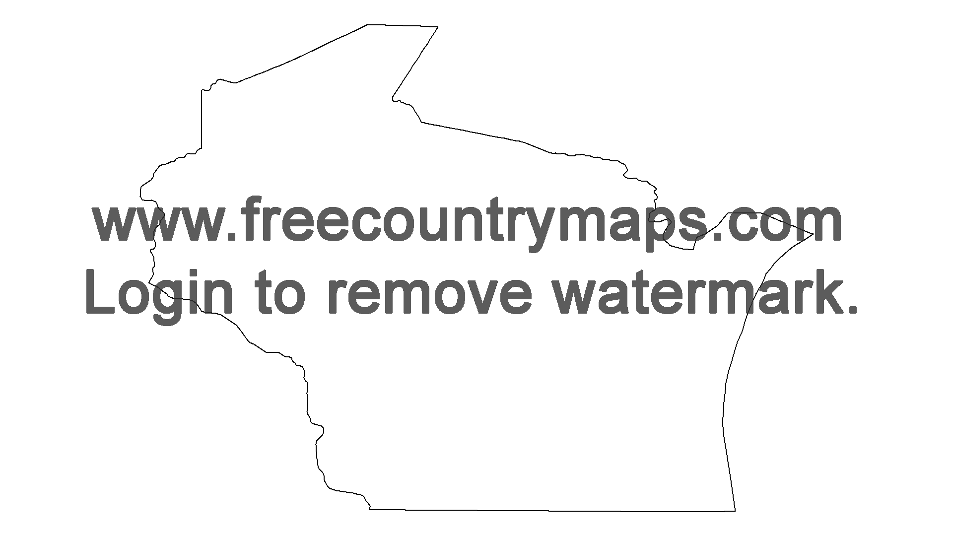 Free Outline Map of the US State of Wisconsin