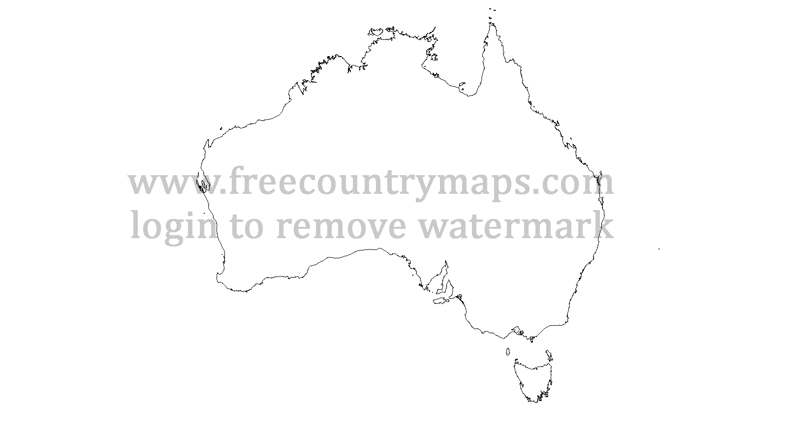 Australia Outline Map : Mercator
