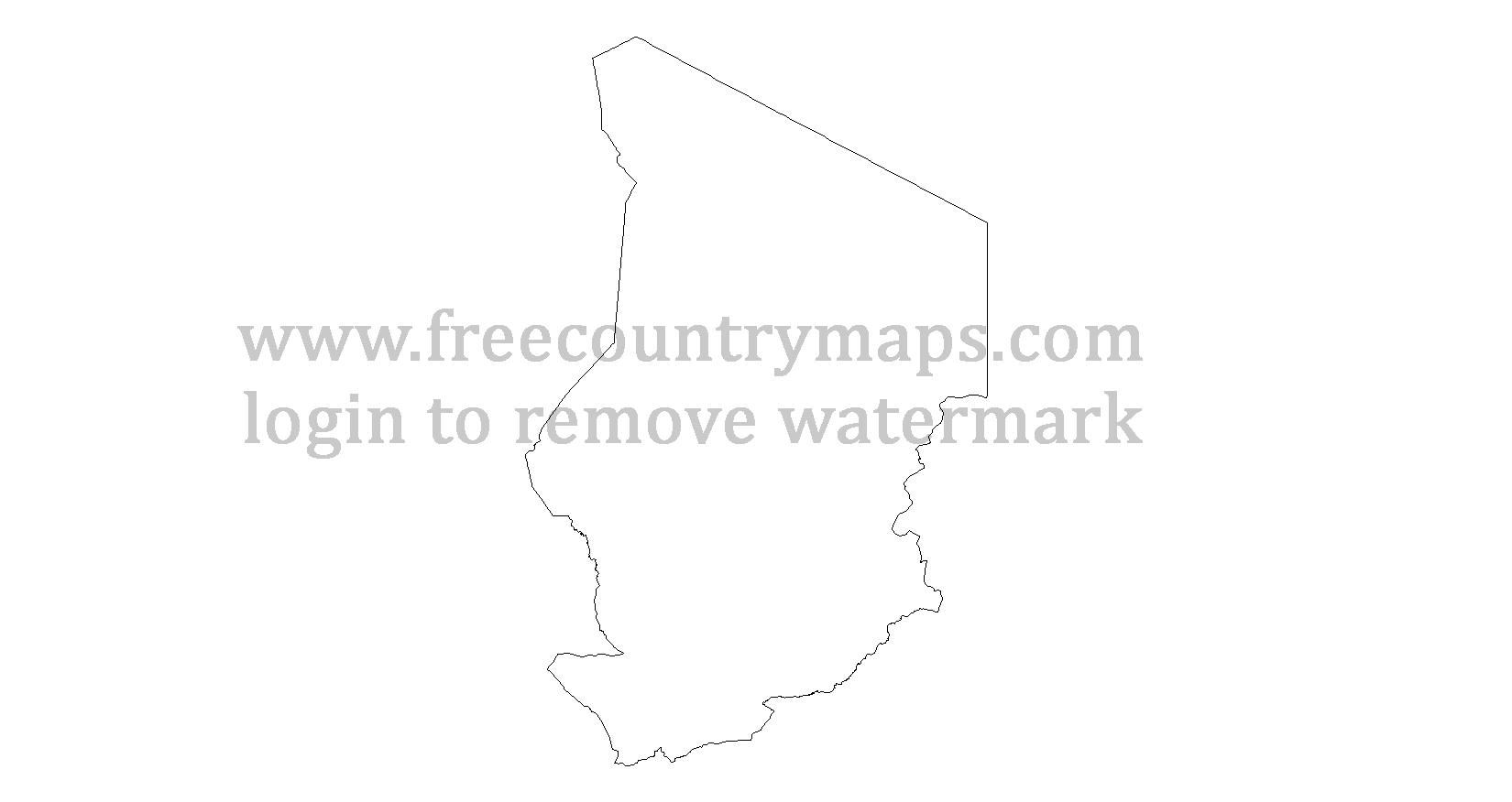 Chad Outline Map : Mercator