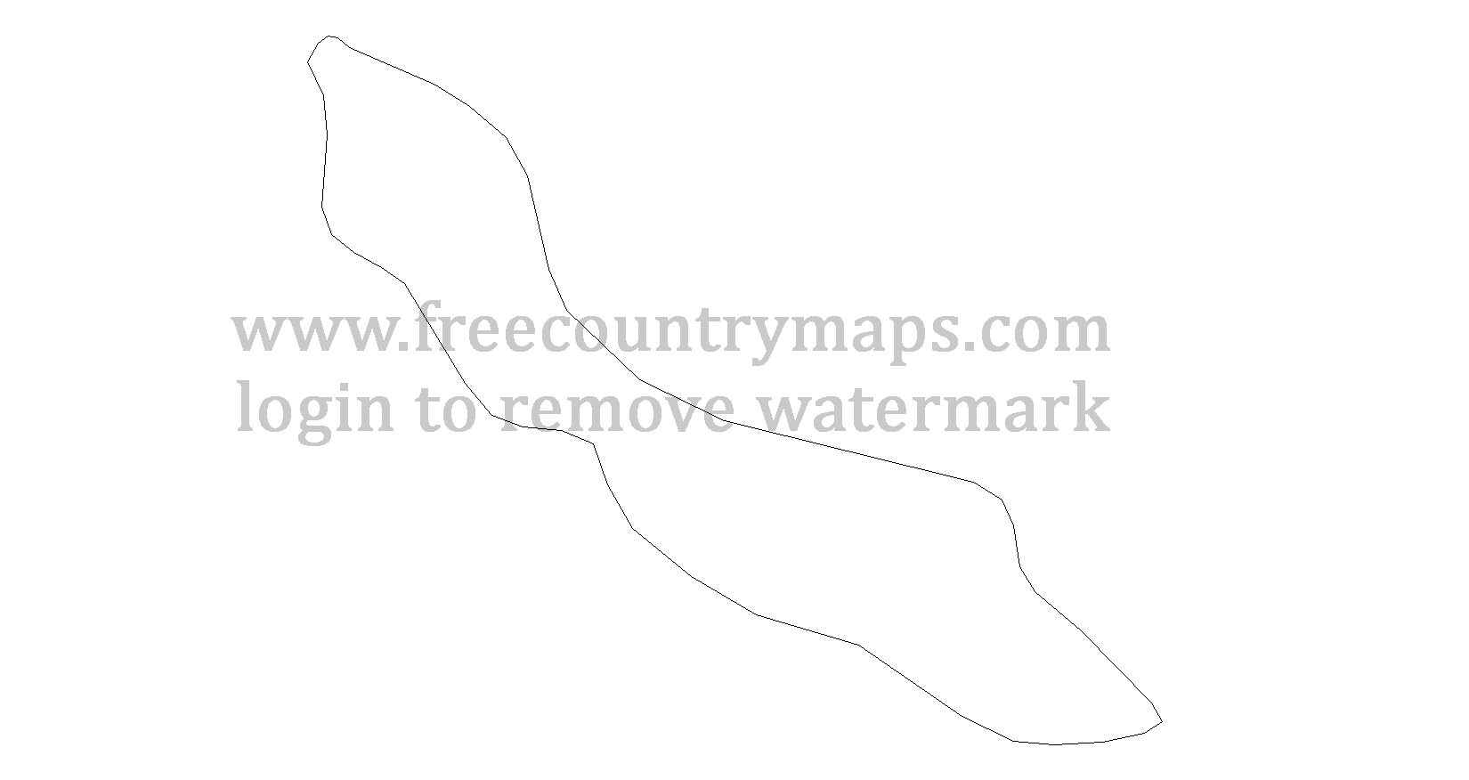 Curacao Outline Map : Mercator