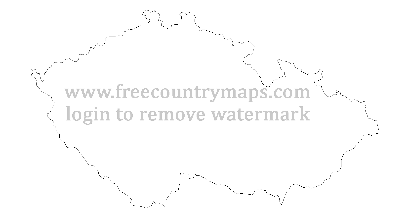 Czech Republic Outline Map : Mercator