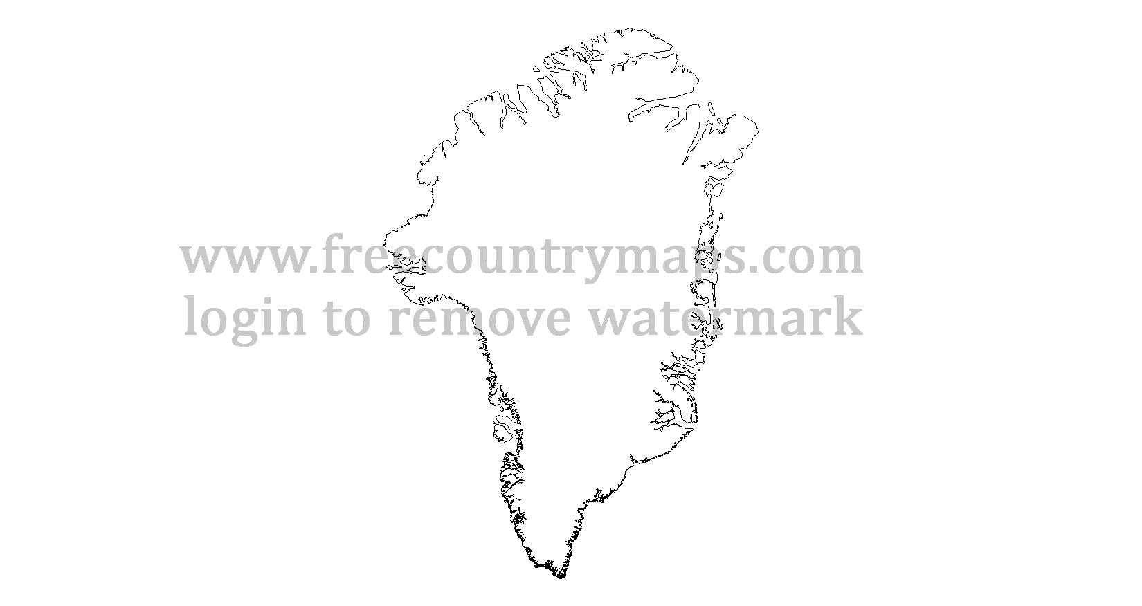 Greenland Outline Map : Mercator