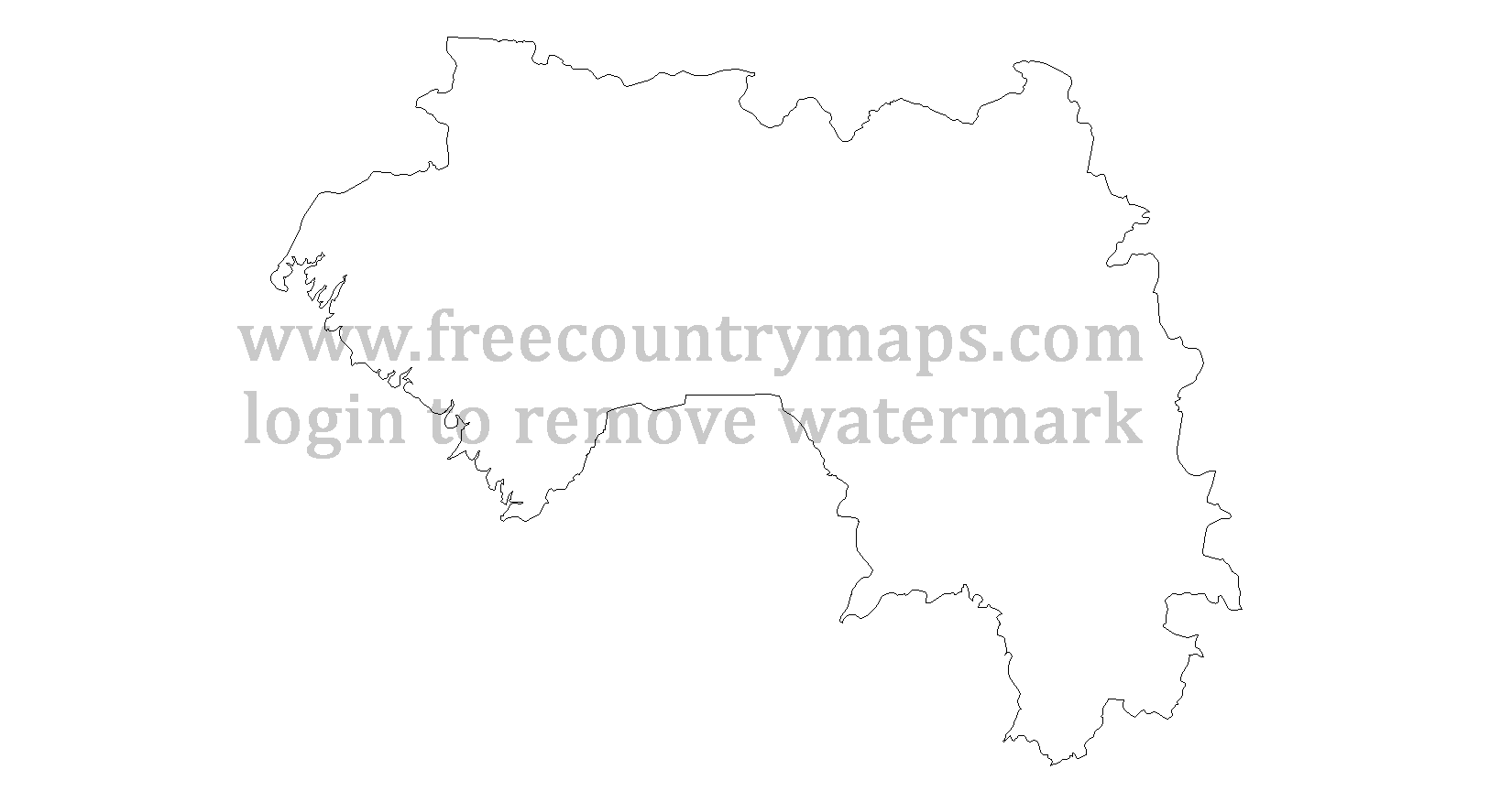 Guinea Outline Map : Mercator